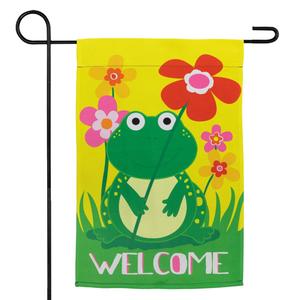 Northlight Happy Frog Welcome Outdoor Garden Flag alternate view