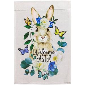 Northlight Bunny and Butterflies Easter Garden Flag