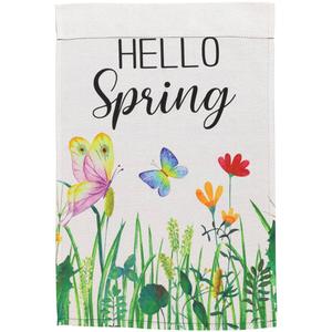 Northlight Butterflies & Flower Hello Spring Garden Flag