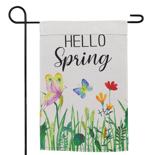 Northlight Butterflies & Flower Hello Spring Garden Flag alternate view