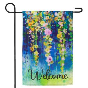 Northlight Watercolor Floral Welcome Garden Flag alternate view