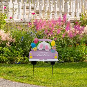 Northlight Back Seat Bunny Happy Easter Garden Stake alternate view