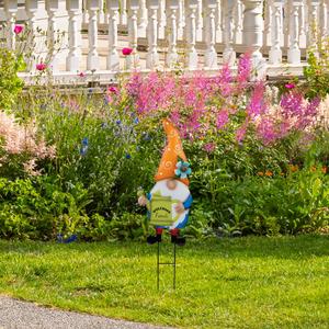 Northlight Welcome Friends Gnome Garden Stake alternate view