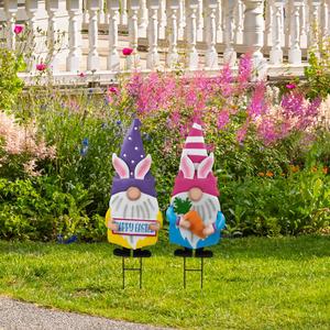 Northlight Gnomes Easter Garden Stakes - Set of 2 alternate view