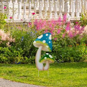 Northlight Double Spotted Mushrooms Garden Stake alternate view