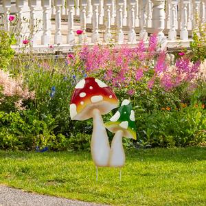 Northlight Double Mushrooms Garden Stake alternate view