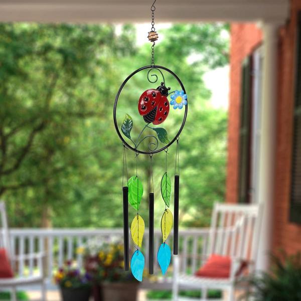 Northlight Ladybug Dreamcatcher Garden Windchime alternate view