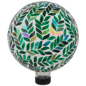 Northlight Mosaic Iridescent Leaves Garden Gazing Ball