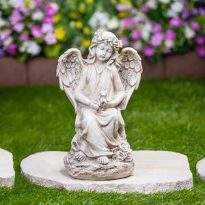 Northlight LED Lighted Angel with Rabbit Garden Statue