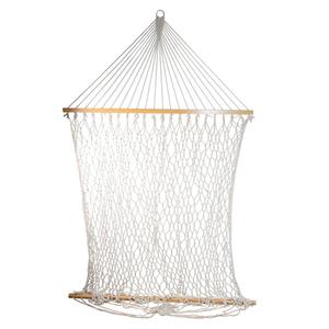 Northlight Lattice Macrame Netted Hammock w/ Wooden Bars