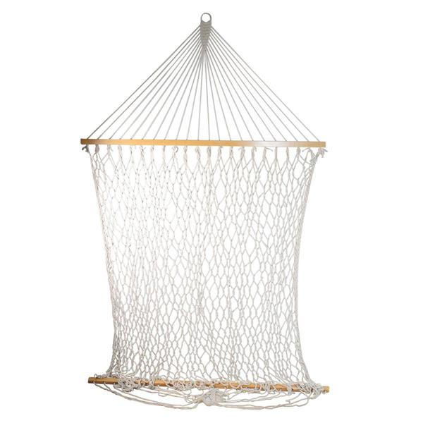 Northlight Lattice Macrame Netted Hammock w/ Wooden Bars