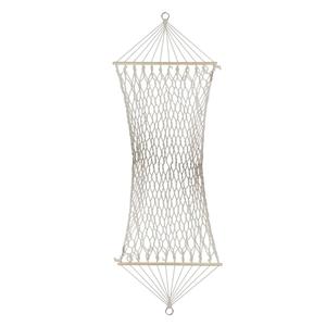 Northlight Natural Macrame Hammock with Wooden Bars