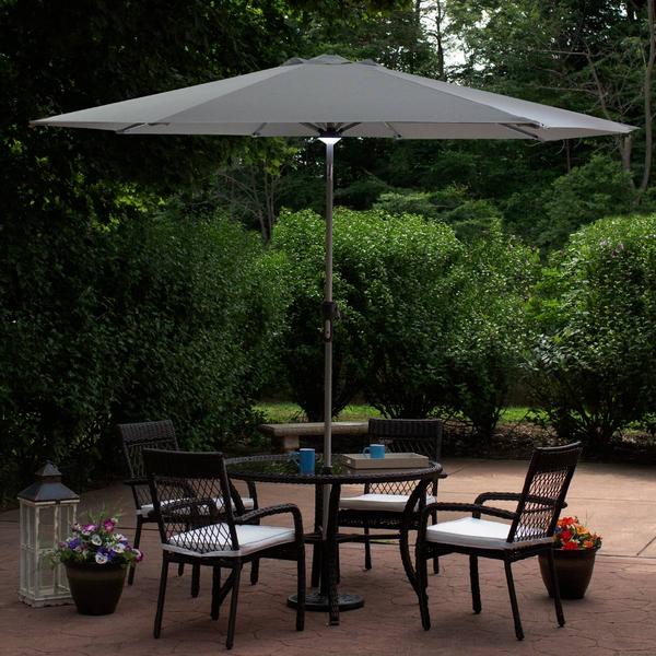 Northlight 9ft. Solar Patio Market Tilted Umbrella alternate view
