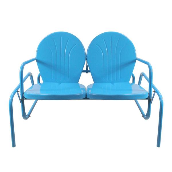 Northlight Retro Metal Tulip Double Glider Patio Chair