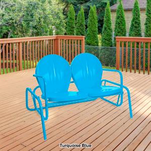 Northlight Retro Metal Tulip Double Glider Patio Chair alternate view