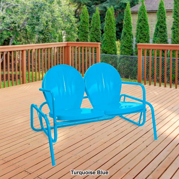 Northlight Retro Metal Tulip Double Glider Patio Chair alternate view