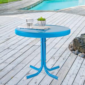 Northlight 22in. Retro Tulip Side Table - Turquoise Blue alternate view