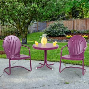 Northlight 22in. Retro Tulip Side Table - Purple alternate view