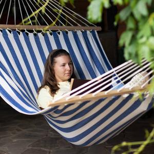 Northlight Striped Macrame Quilted Double Hammock alternate view