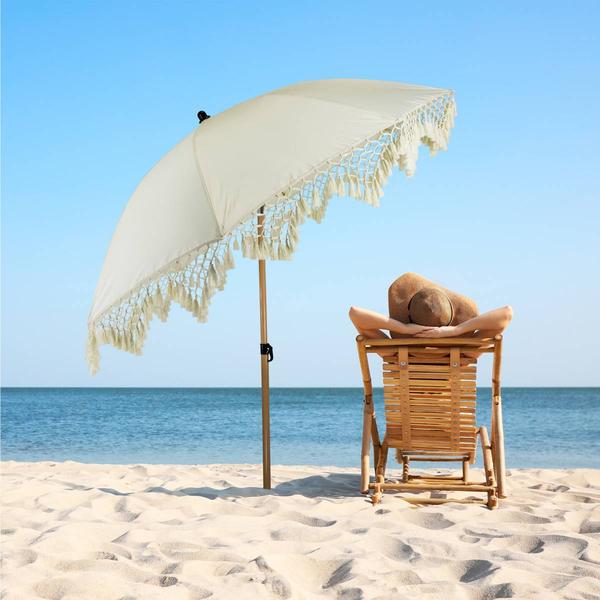 Northlight 6.5ft. Tilting Outdoor Boho Market Umbrella alternate view