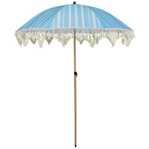 Northlight 6.5ft. Striped Outdoor Tilt Blue Umbrella