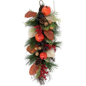 Northlight 30in. Berry & Pine Artificial Teardrop Swag