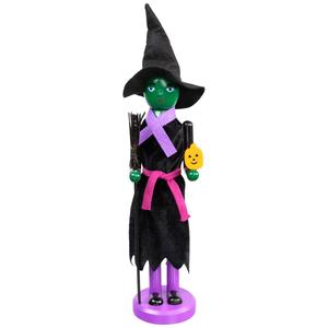Northlight 14in. Green Witch Wooden Halloween Nutcracker