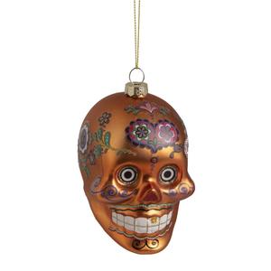 Northlight 4in. Day of the Dead Glass Skull Ornament