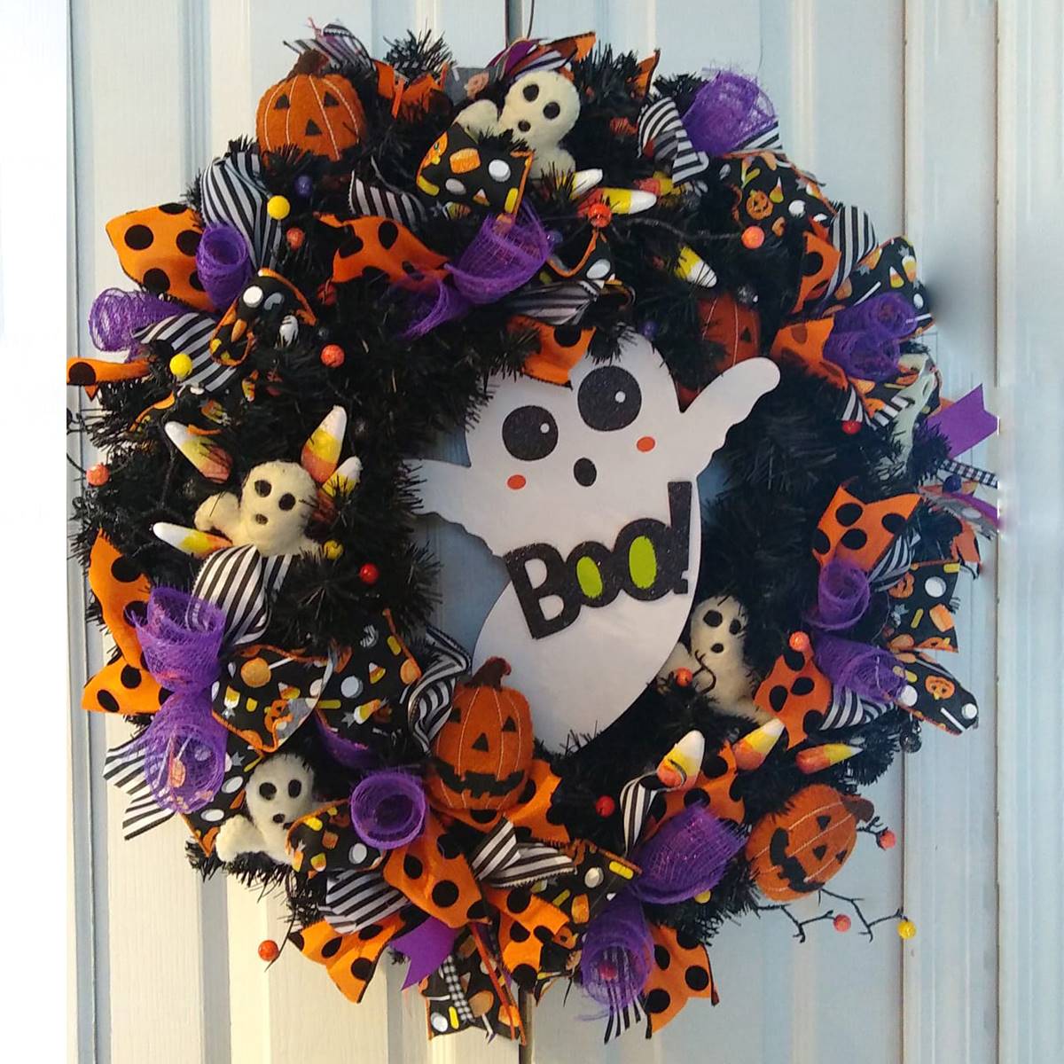 Northlight Seasonal 24in. Black Colorado Spruce Halloween Wreath