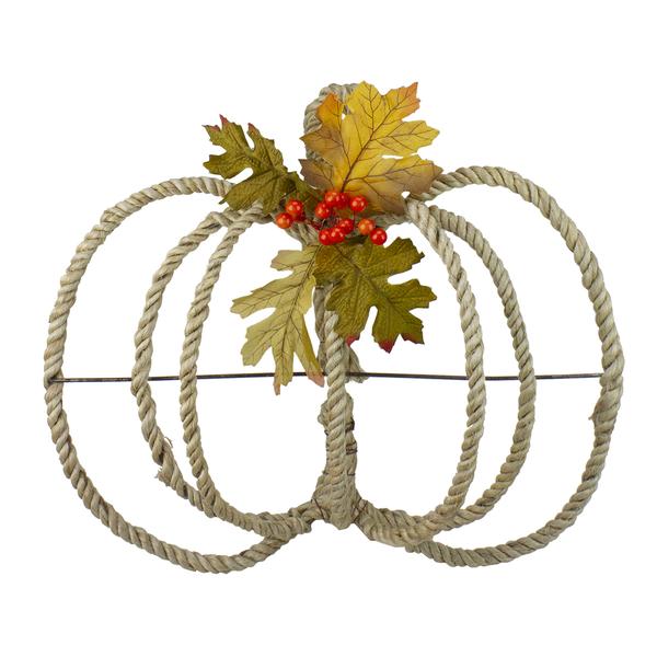 Northlight Foliage and Rope Pumpkin Hanging Decor