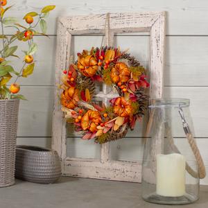 Northlight 11in. Pine Cone & Pumpkin Fall Wreath alternate view