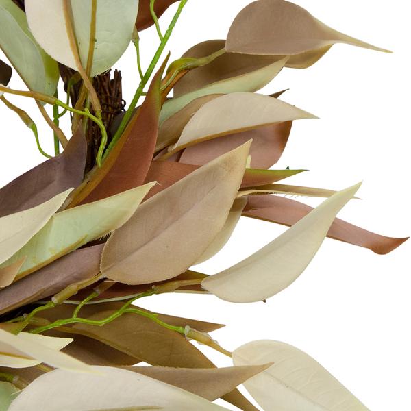 Northlight 22in. Neutral Fall Colored Leaves Wreath alternate view
