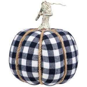 Northlight Plaid Fall Harvest Pumpkin with Weathered Stem alternate view