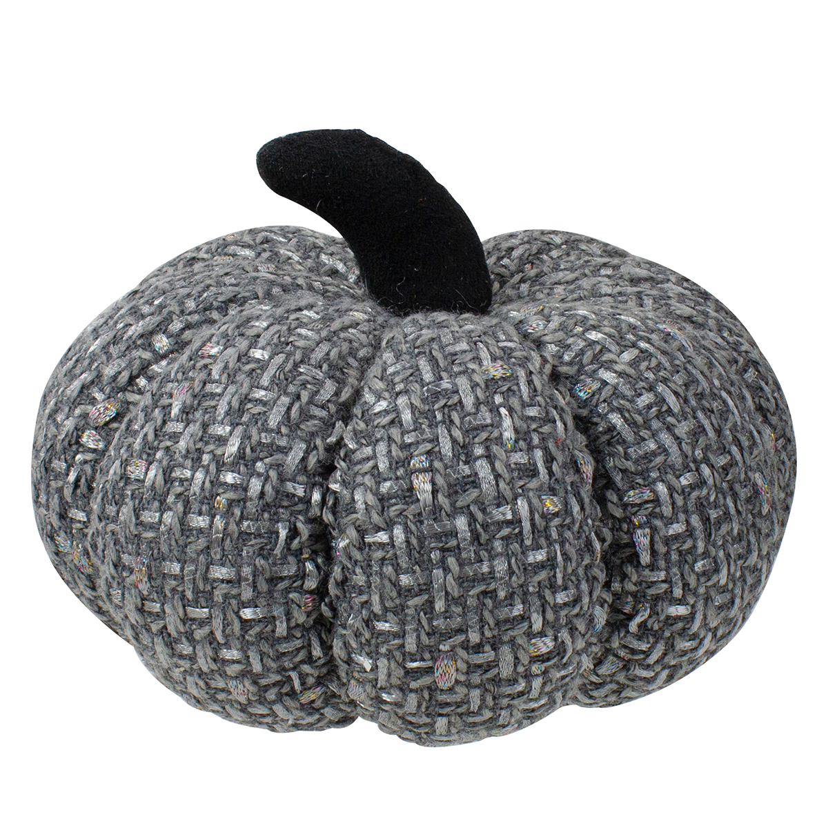 Northlight Seasonal 7.5in. Grey Knitted Fall Harvest Pumpkin