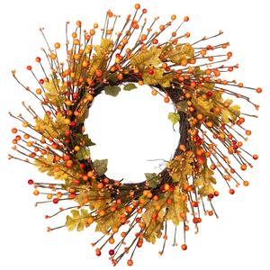 Northlight Berries and Leaves Fall Artificial Wreath