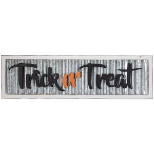Northlight 27.5in. Silver Trick or Treat Wall Sign