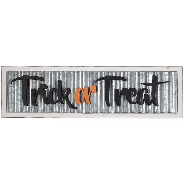 Northlight 27.5in. Silver Trick or Treat Wall Sign