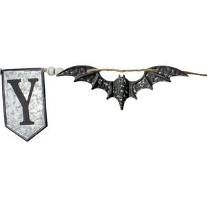 Northlight Grey and Black SPOOKY Halloween Bat Banner alternate view
