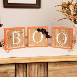 Northlight 27.5in. Beige and Orange BOO Halloween Hanging Banner alternate view