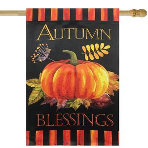 Northlight Blessings & Pumpkin Outdoor Garden Flag alternate view