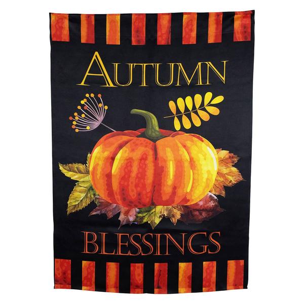Northlight Blessings & Pumpkin Outdoor Garden Flag