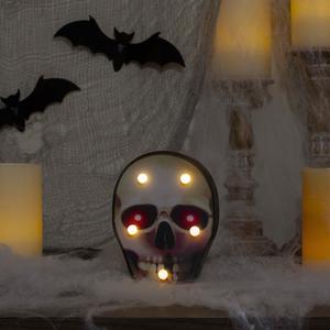 Northlight Lighted Skull Halloween Decoration alternate view