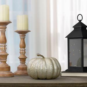 Northlight 7in. Champagne Crackled Pumpkin Decoration alternate view