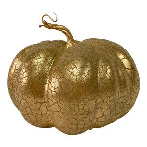 Northlight 7in. Gold Crackled Fall Pumpkin Decoration