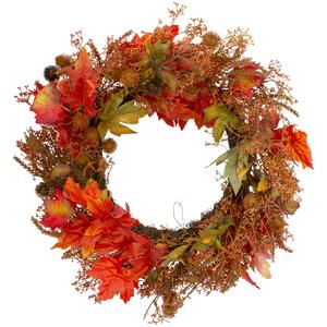Northlight 24in. Fall Harvest Maple Leaf with Berries Wreath
