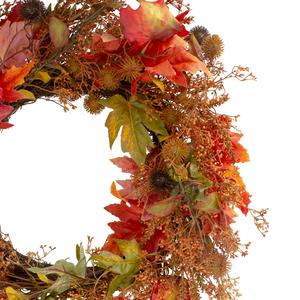 Northlight 24in. Fall Harvest Maple Leaf with Berries Wreath alternate view