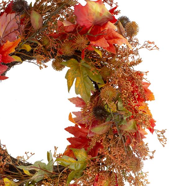 Northlight 24in. Fall Harvest Maple Leaf with Berries Wreath alternate view