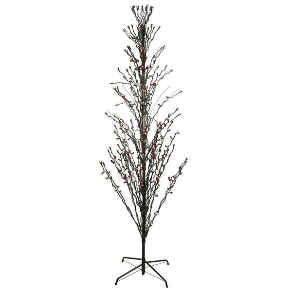 Northlight 9ft. Orange Light Halloween Black Twig Tree