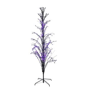 Northlight 4ft. Halloween Purple Lights Black Tree