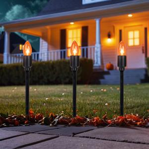 Northlight 10ct. Orange Bulb Halloween Pathway Markers alternate view